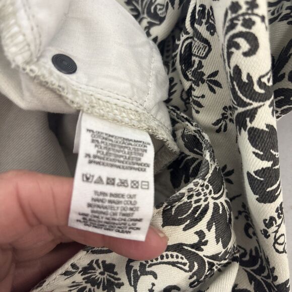 Free People Denim Jeans BlkWhite Floral Womens Size 27 Straight Boho Festival - Picture 11 of 13